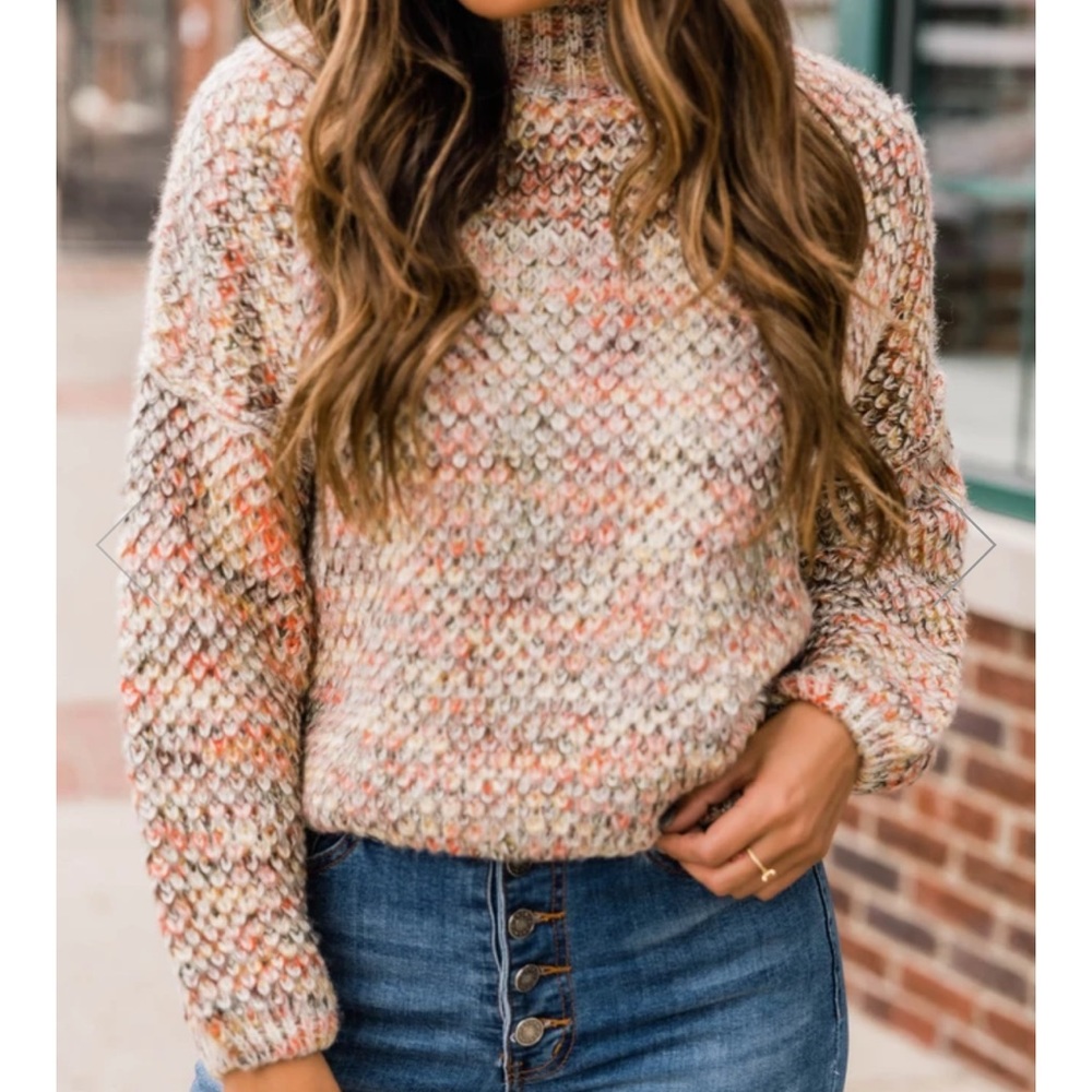 NWT An Endless Rainbow Mock Neck Sweater